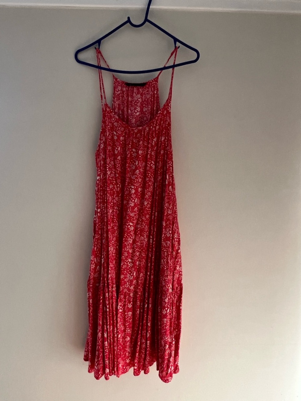 Red Floral Spaghetti Strap Sundress